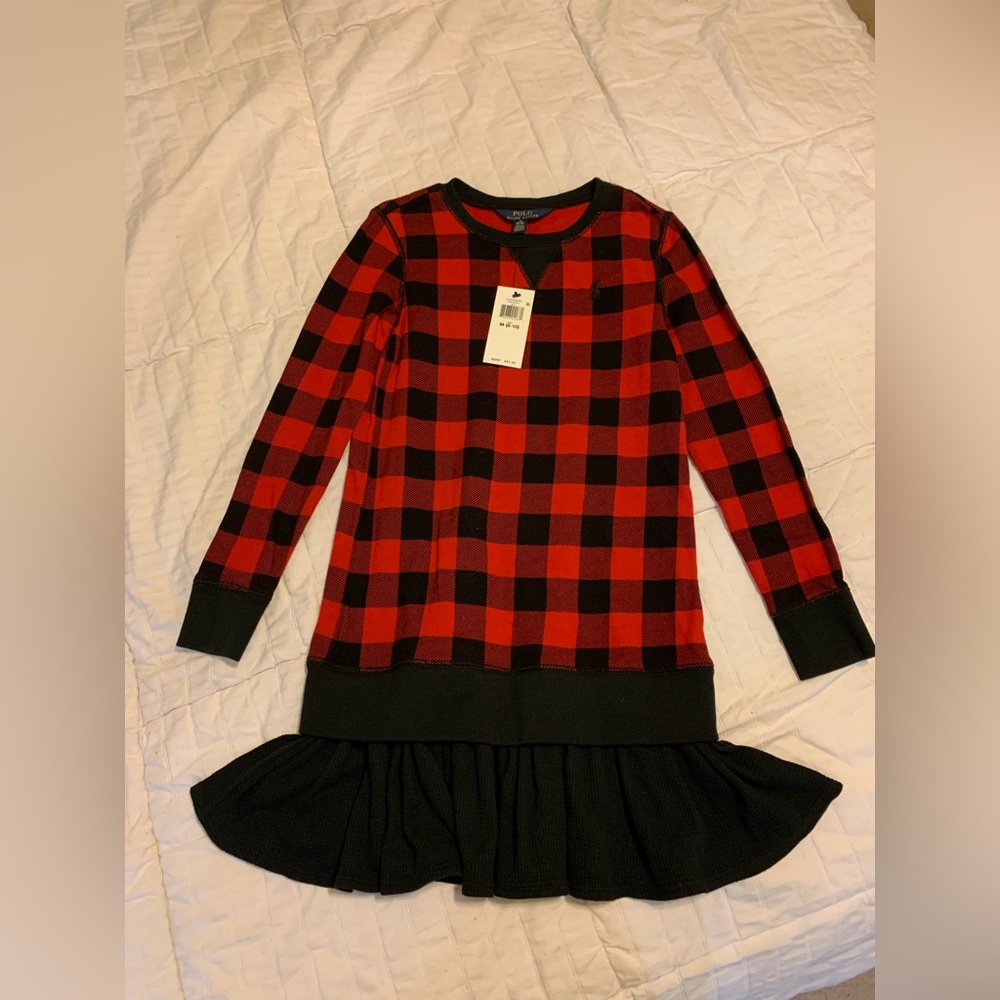 Polo Ralph Lauren Buffalo  Checkered Fleece Dress girls sz M
